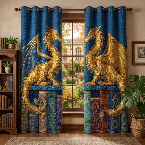 Golden Sapphire Quilted Curtains GFTOQM3419