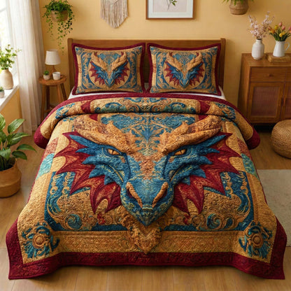 Regal Dragon 3-Piece Quilted Bedding Set GFTOQM3427
