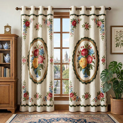 Victorian Bouquet Quilted Curtains GFTOQM3454