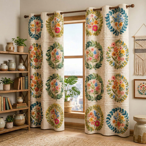 Wreath Garden Quilted Curtains GFTOQM3455