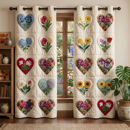 Patchwork Hearts Quilted Curtains GFTOQM3456