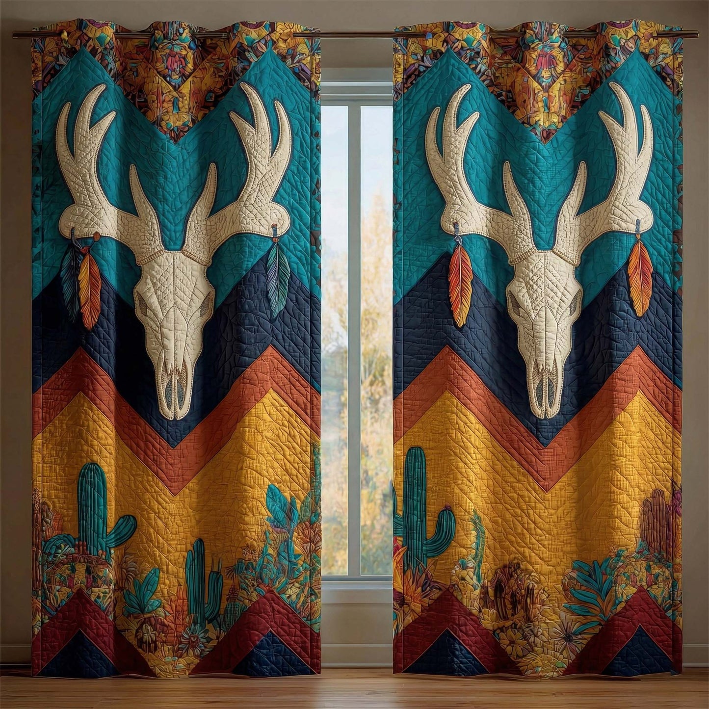 Desert Chevron Quilted Curtains GFTOQM3460