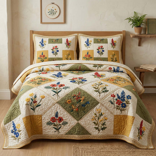 Diamond Botanica 3-Piece Quilted Bedding Set GFTOQM3475