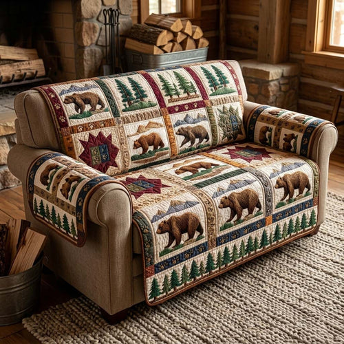 Forest Blocks Quilted Sofa Cover GFTOQM3482