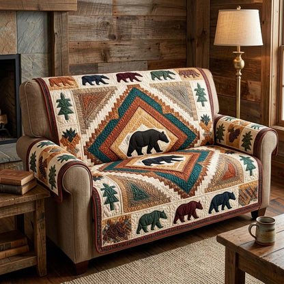 Geometric Bear Quilted Sofa Cover GFTOQM3483