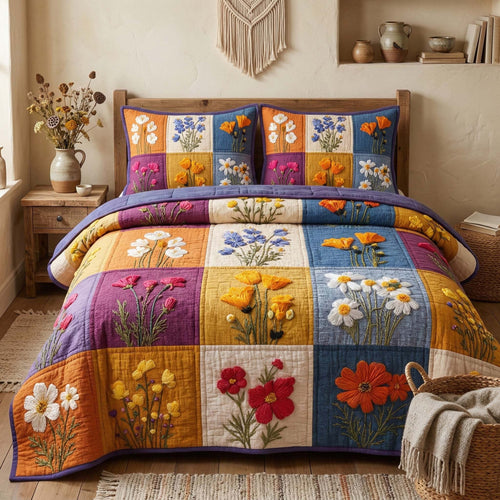 Blossom Grace 3-Piece Quilted Bedding Set GFTOQM3501