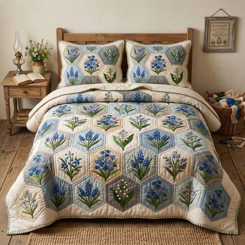 Blossom Grace 3-Piece Quilted Bedding Set GFTOQM3505