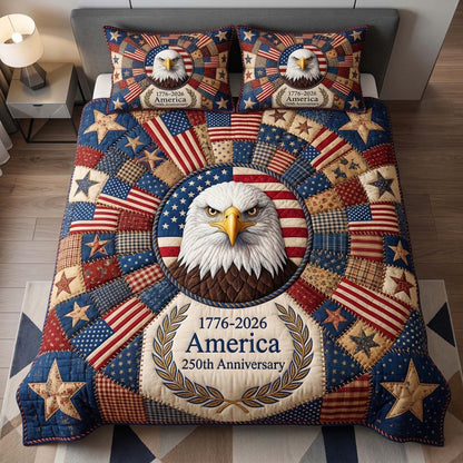 Liberty Eagle 3-Piece Quilted Bedding Set GFTOQM3549