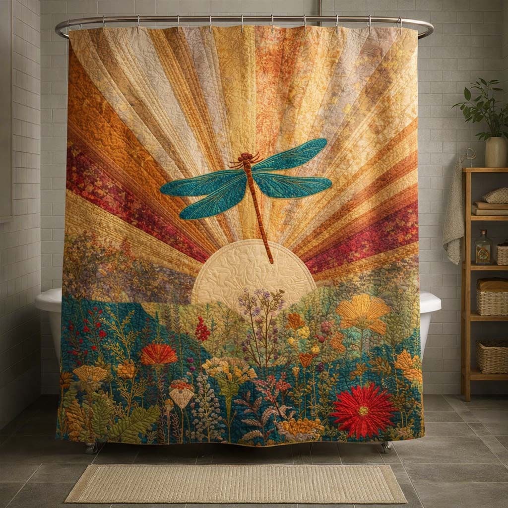 Sunrise Dragonfly Shower Curtain GFTOQM3556
