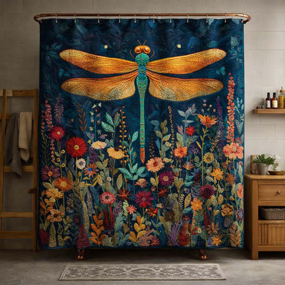 Midnight Dragonfly Garden Shower Curtain GFTOQM3559