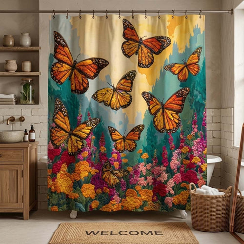 Monarch Garden Shower Curtain GFTOQM3618