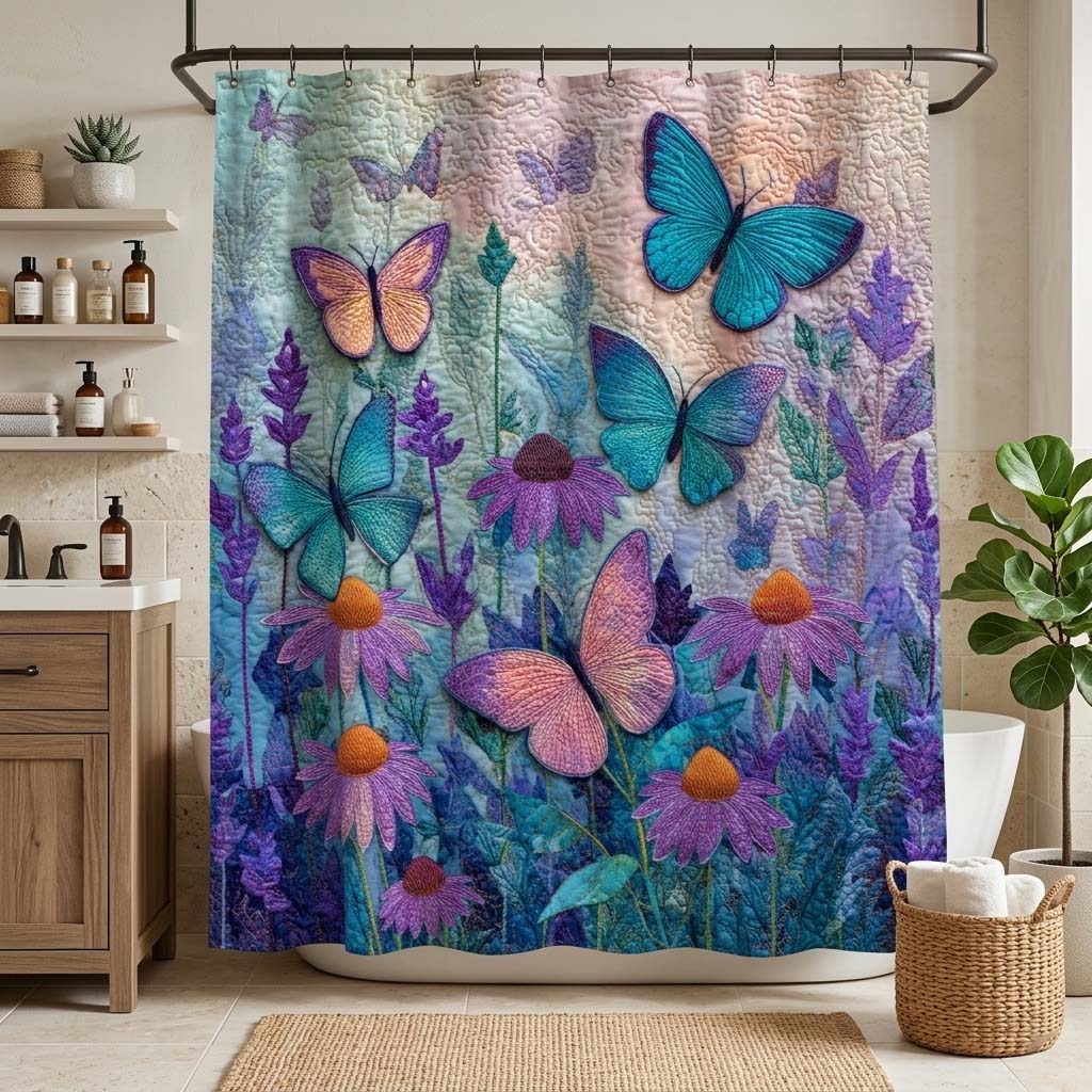 Pastel Butterflies Shower Curtain GFTOQM3619