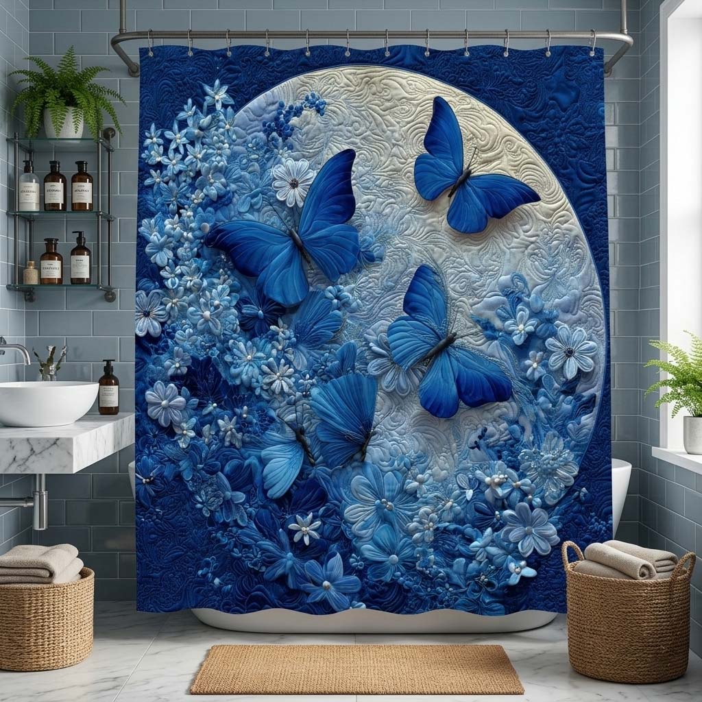 Moon Butterflies Shower Curtain GFTOQM3620