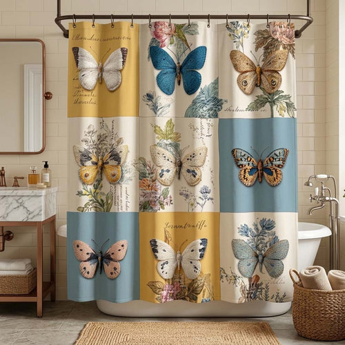 Vintage Butterflies Shower Curtain GFTOQM3622
