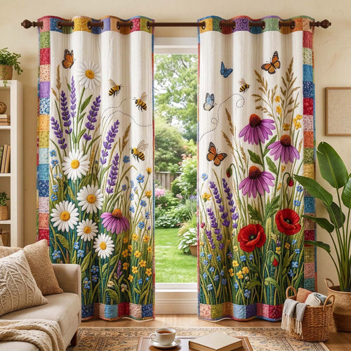 Meadow Bloom Quilted Curtains GFTOQM3661