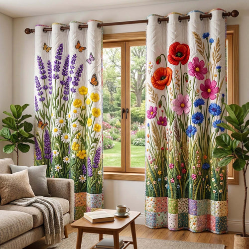 Wildflower Meadow Quilted Curtains GFTOQM3662