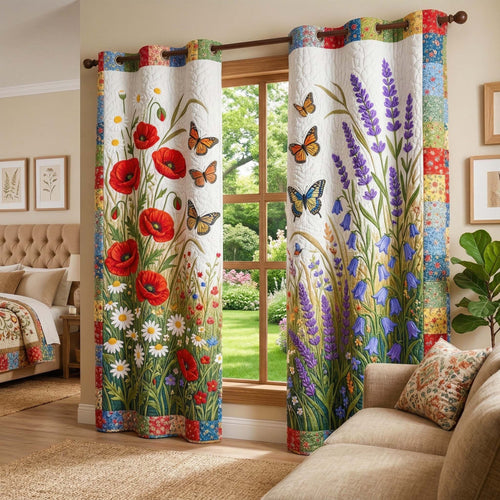Spring Meadow Quilted Curtains GFTOQM3664