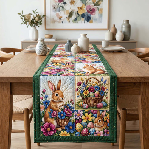 Floral Bunny Quilted Table Runner GFTOQM3685