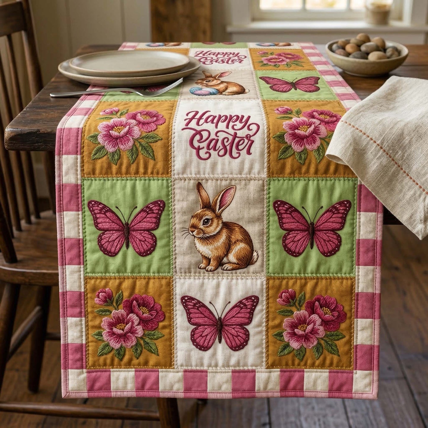 Easter Bunny Quilted Table Runner GFTOQM3686