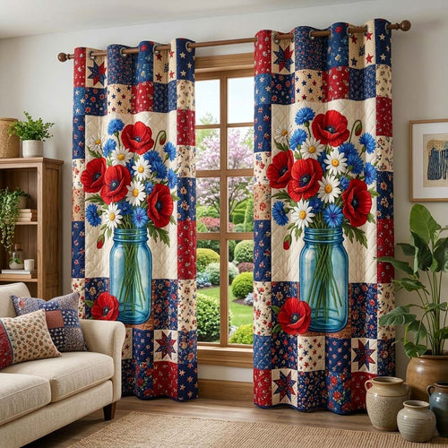 Patriot Bouquet Quilted Curtains GFTOQM3719