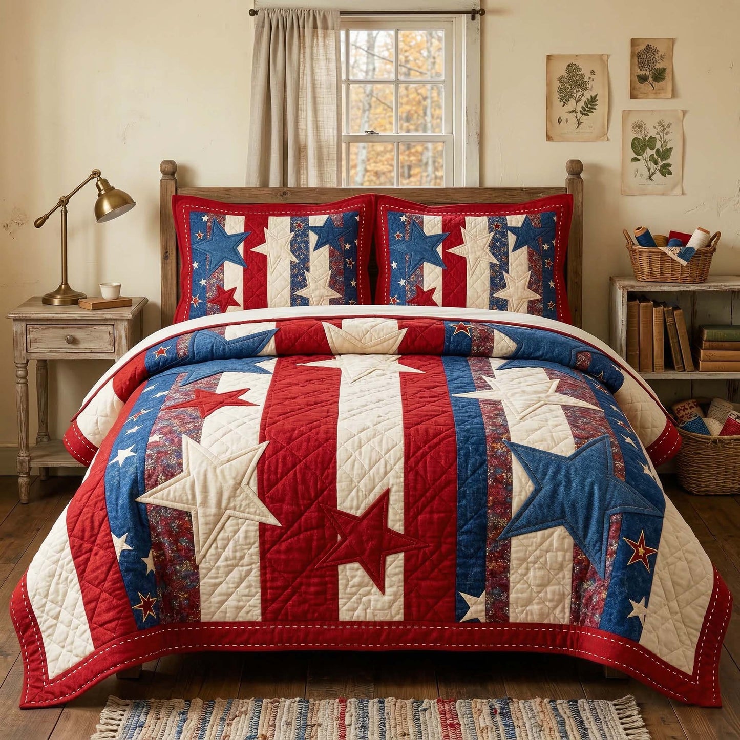 Liberty Stars 3-Piece Quilted Bedding Set GFTOQM3729