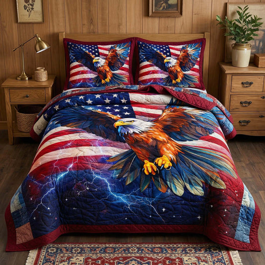 Thunder Eagle 3-Piece Quilted Bedding Set GFTOQM3730