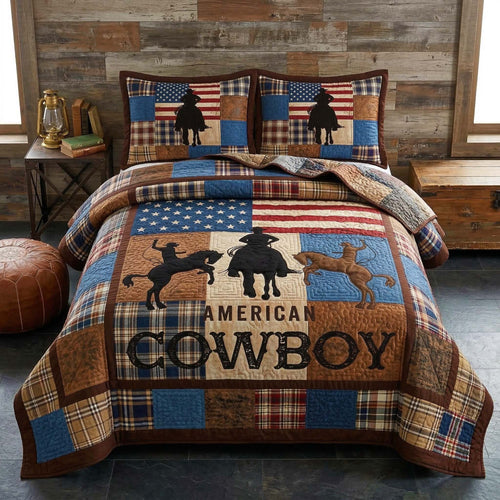 Cowboy Patriot 3-Piece Quilted Bedding Set GFTOQM3731