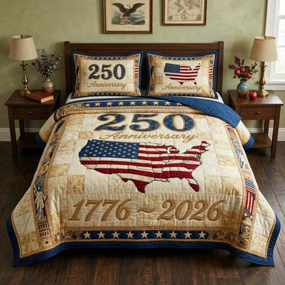 America Anniversary 3-Piece Quilted Bedding Set GFTOQM3734
