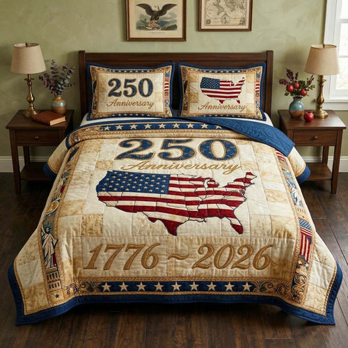 America Anniversary 3-Piece Quilted Bedding Set GFTOQM3734