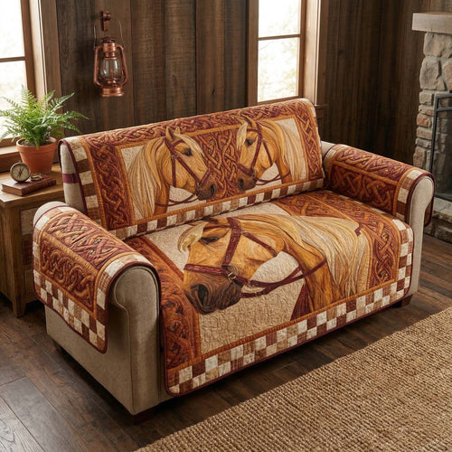 Wild Stallion Quilted Sofa Cover GFTOQM3751