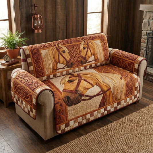 Wild Stallion Quilted Sofa Cover GFTOQM3751