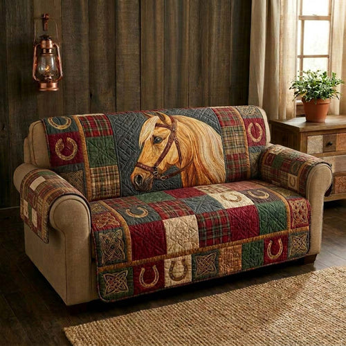 Wild Stallion Quilted Sofa Cover GFTOQM3755