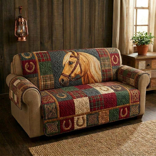 Wild Stallion Quilted Sofa Cover GFTOQM3755