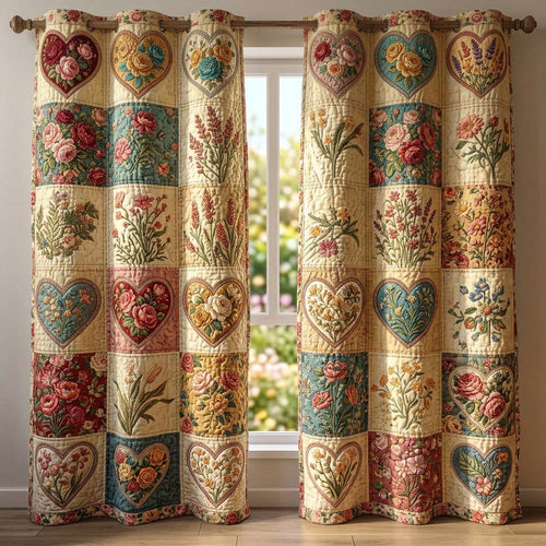 Blossom Patchwork Quilted Curtains GFTOQM3759