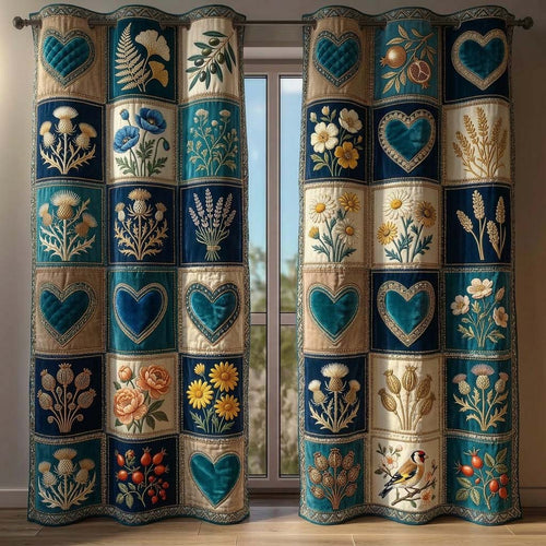 Blossom Patchwork Quilted Curtains GFTOQM3764
