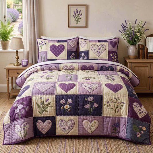 Blossom Patchwork 3-Piece Quilted Bedding Set GFTOQM3768
