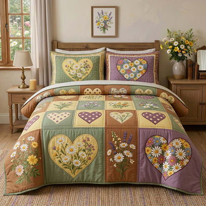 Blossom Patchwork 3-Piece Quilted Bedding Set GFTOQM3773