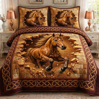 Wild Stallion 3-Piece Quilted Bedding Set GFTOQM3775