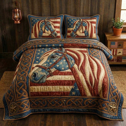 Wild Stallion 3-Piece Quilted Bedding Set GFTOQM3777