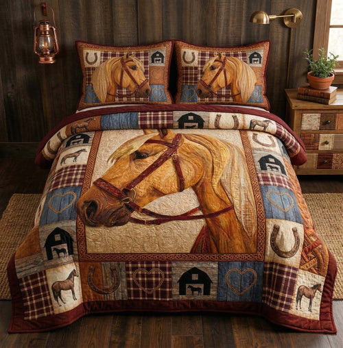 Wild Stallion 3-Piece Quilted Bedding Set GFTOQM3778