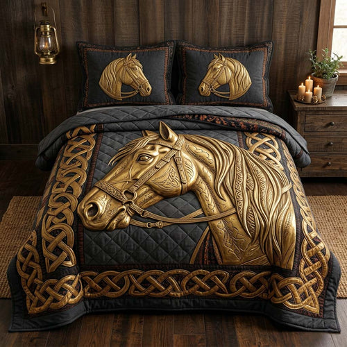 Wild Stallion 3-Piece Quilted Bedding Set GFTOQM3780