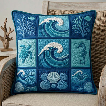 Ocean Wave Quilted Pillow Case GFTOQM3783
