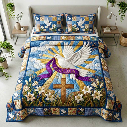 Alleluia Dove 3-Piece Quilted Bedding Set GFTOQM3812