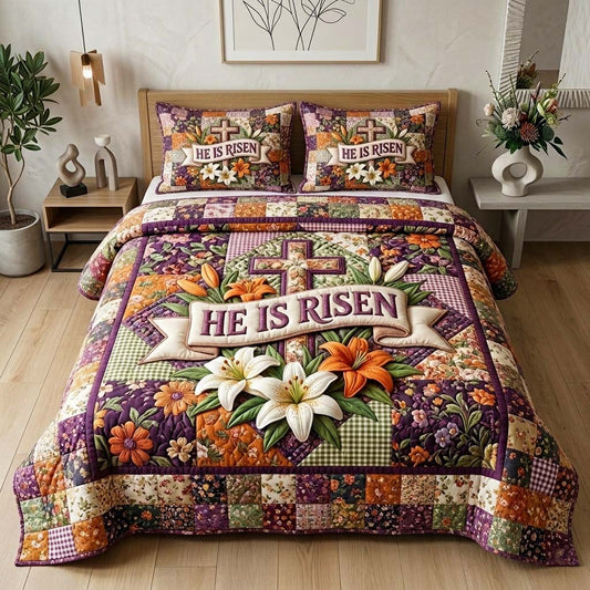 He Risen 3-Piece Quilted Bedding Set GFTOQM3816