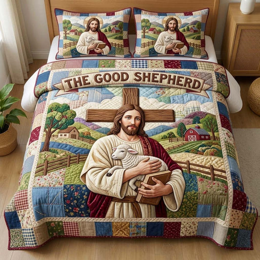 Good Shepherd 3-Piece Quilted Bedding Set GFTOQM3817