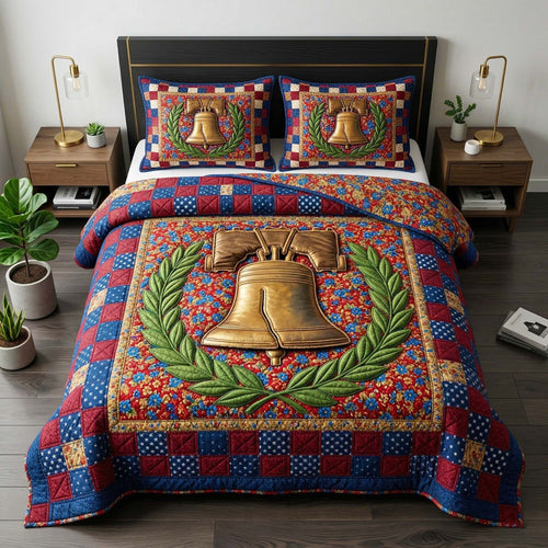 Liberty Bell 3-Piece Quilted Bedding Set GFTOQM3822