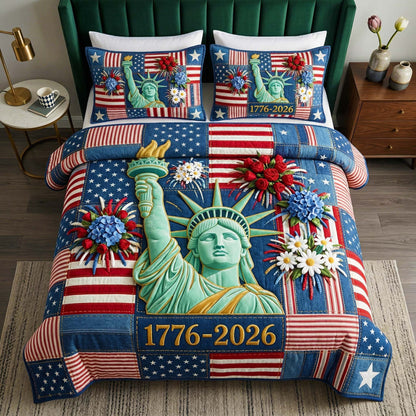 Liberty Statue 3-Piece Quilted Bedding Set GFTOQM3824