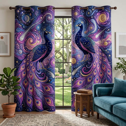 Starry Peacock Quilted Curtains GFTOQM3831