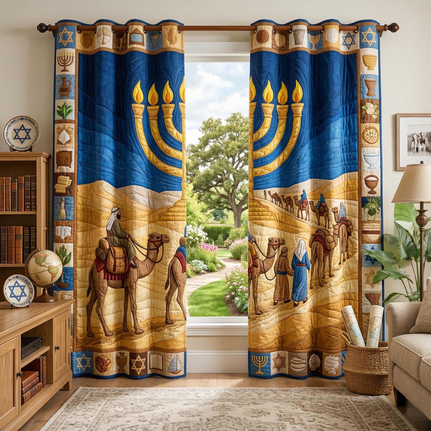 Menorah Journey Quilted Curtains GFTOQM3838