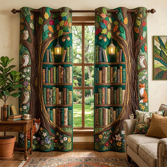 Bookish Forest Quilted Curtains GFTOQM3851